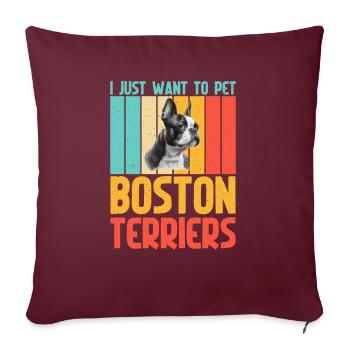 Boston Terrier Gifts - Sofakissenbezug 45 x 45 cm - Burgunderrot - Vorne