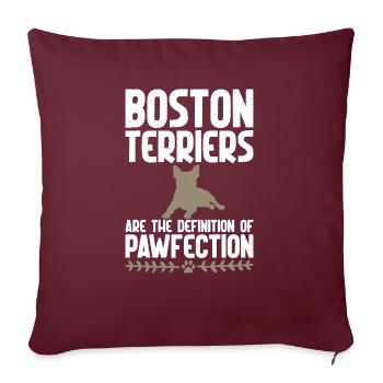 Boston Terrier Gifts - Sofakissenbezug 45 x 45 cm - Burgunderrot - Vorne