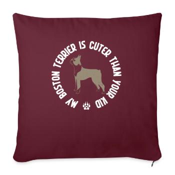 Boston Terrier Gifts - Sofakissenbezug 45 x 45 cm - Burgunderrot - Vorne