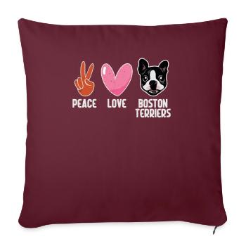 Boston Terrier Gifts - Sofakissenbezug 45 x 45 cm - Burgunderrot - Vorne