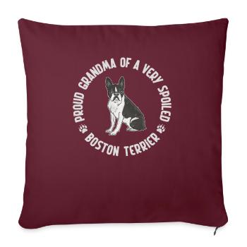 Boston Terrier Gifts - Sofakissenbezug 45 x 45 cm - Burgunderrot - Vorne