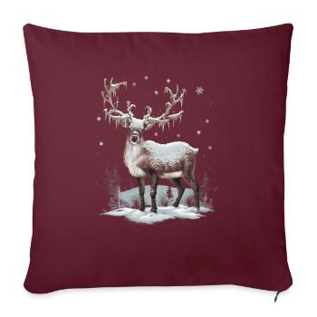 Renne Cerf Noël Renne Noël - Housse de coussin décorative 45 x 45 cm - bordeaux - Devant