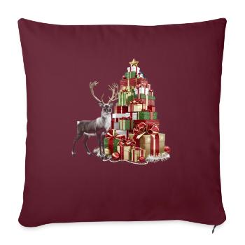 Renne Cerf Noël Renne Noël - Housse de coussin décorative 45 x 45 cm - bordeaux - Devant
