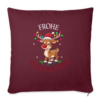 Renne Cerf Noël Renne Noël - Housse de coussin décorative 45 x 45 cm - bordeaux - Devant