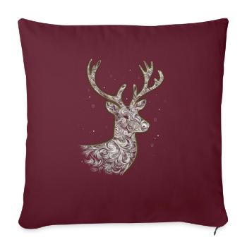 Renne Cerf Noël Renne Noël - Housse de coussin décorative 45 x 45 cm - bordeaux - Devant