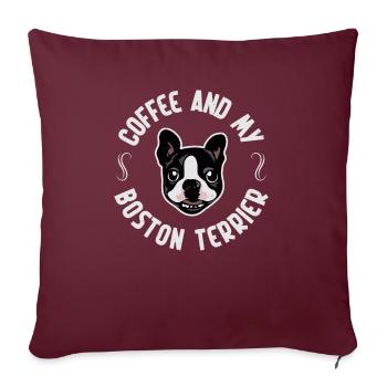 Boston Terrier Gifts - Sofakissenbezug 45 x 45 cm - Burgunderrot - Vorne