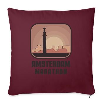 Marathon d’Amsterdam - Housse de coussin décorative 45 x 45 cm - bordeaux - Devant