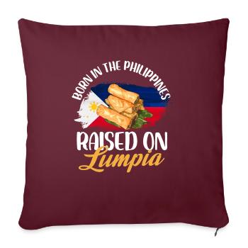 né aux Philippines, élevé avec lumpia Design - Housse de coussin décorative 45 x 45 cm - bordeaux - Devant