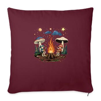 Hippie Champignons Magiques Psilocybine Voyage Psychédélique - Housse de coussin décorative 45 x 45 cm - bordeaux - Devant