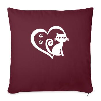 La vie est meilleure avec les chats - Housse de coussin décorative 45 x 45 cm - bordeaux - Devant