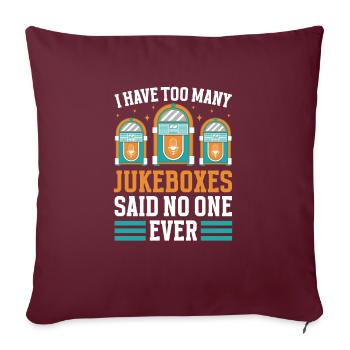 Karaoke Master Juke Box de musique rétro - Housse de coussin décorative 45 x 45 cm - bordeaux - Devant