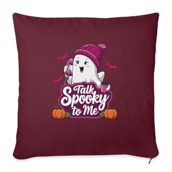 Halloween Fantôme Drôle Parler Effrayant Pour Moi - Housse de coussin décorative 45 x 45 cm - bordeaux - Devant