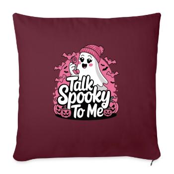 Halloween Fantôme Drôle Parler Effrayant Pour Moi - Housse de coussin décorative 45 x 45 cm - bordeaux - Devant