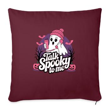 Halloween Fantôme Drôle Parler Effrayant Pour Moi - Housse de coussin décorative 45 x 45 cm - bordeaux - Devant