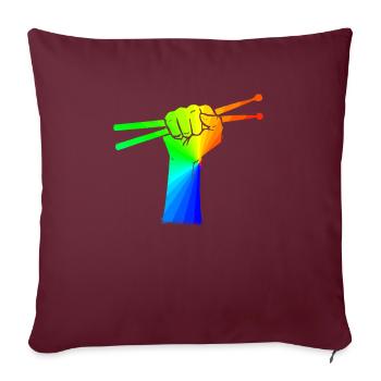Tambours Tambours Baguette Batteur Musique Groupe Rock - Housse de coussin décorative 45 x 45 cm - bordeaux - Devant