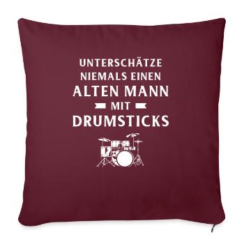 Tambours Tambours Baguette Batteur Musique Groupe Rock - Housse de coussin décorative 45 x 45 cm - bordeaux - Devant