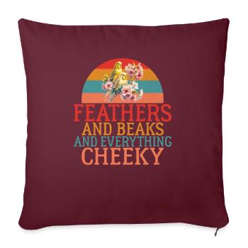Budgie Gift - Sofa pillowcase 17,3'' x 17,3'' (45 x 45 cm) - burgundy - Front