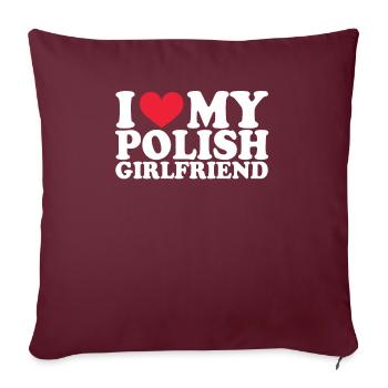 Pologne Petite amie Petite amie Relation Couple Amour - Housse de coussin décorative 45 x 45 cm - bordeaux - Devant