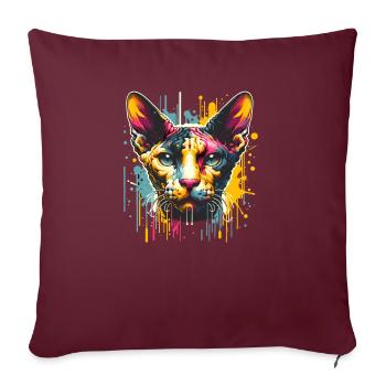 Splash Art Cornouailles Rex Maïs Rex - Housse de coussin décorative 45 x 45 cm - bordeaux - Devant