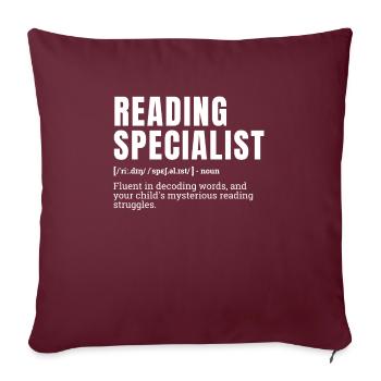 Drôle Lecture Spécialiste Définition Humour - Housse de coussin décorative 45 x 45 cm - bordeaux - Devant