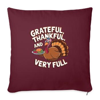 Dinde drôle de Thanksgiving - Housse de coussin décorative 45 x 45 cm - bordeaux - Devant