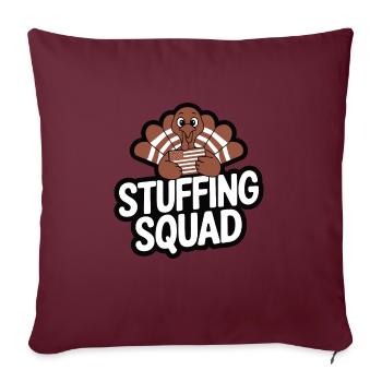 Dinde drôle de Thanksgiving - Housse de coussin décorative 45 x 45 cm - bordeaux - Devant