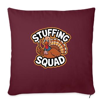 Dinde drôle de Thanksgiving - Housse de coussin décorative 45 x 45 cm - bordeaux - Devant