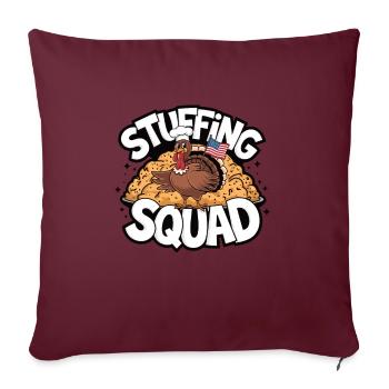 Dinde drôle de Thanksgiving - Housse de coussin décorative 45 x 45 cm - bordeaux - Devant
