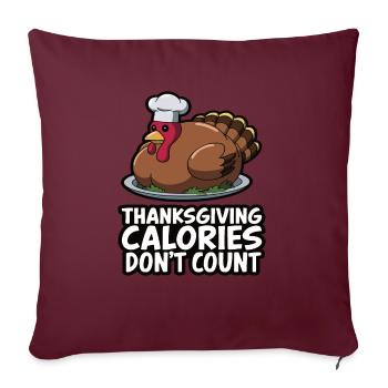 Dinde drôle de Thanksgiving - Housse de coussin décorative 45 x 45 cm - bordeaux - Devant