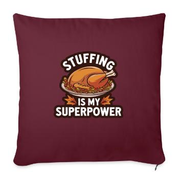 Dinde drôle de Thanksgiving - Housse de coussin décorative 45 x 45 cm - bordeaux - Devant