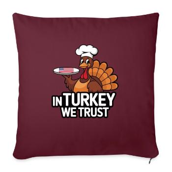 Dinde drôle de Thanksgiving - Housse de coussin décorative 45 x 45 cm - bordeaux - Devant