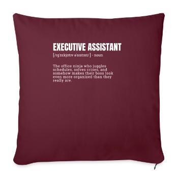 T-shirts humoristiques de définition d’assistant de direction - Housse de coussin décorative 45 x 45 cm - bordeaux - Devant