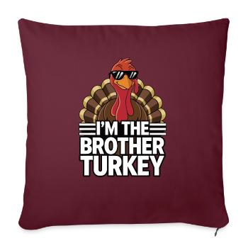 Dinde drôle de Thanksgiving - Housse de coussin décorative 45 x 45 cm - bordeaux - Devant