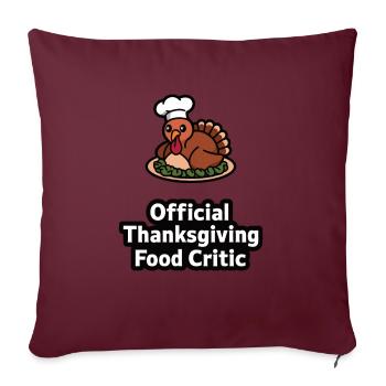 Dinde drôle de Thanksgiving - Housse de coussin décorative 45 x 45 cm - bordeaux - Devant