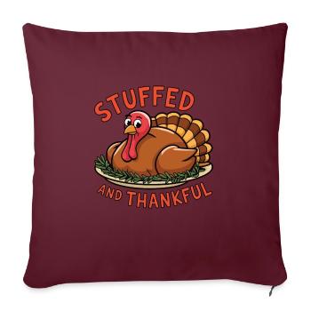Dinde drôle de Thanksgiving - Housse de coussin décorative 45 x 45 cm - bordeaux - Devant