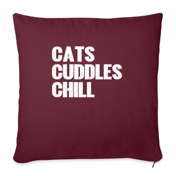 Cat Dad Gifts - Sofakissenbezug 45 x 45 cm - Burgunderrot - Vorne