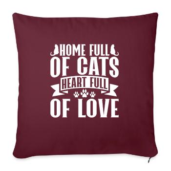 Cadeaux de grand-mère chat - Housse de coussin décorative 45 x 45 cm - bordeaux - Devant
