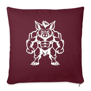 Bande dessinée Sanglier - Housse de coussin décorative 45 x 45 cm - bordeaux - Devant