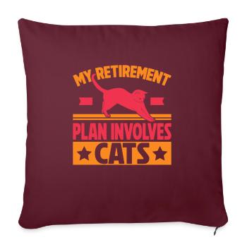 Cadeaux de grand-mère chat - Housse de coussin décorative 45 x 45 cm - bordeaux - Devant