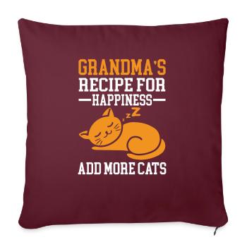Cadeaux de grand-mère chat - Housse de coussin décorative 45 x 45 cm - bordeaux - Devant