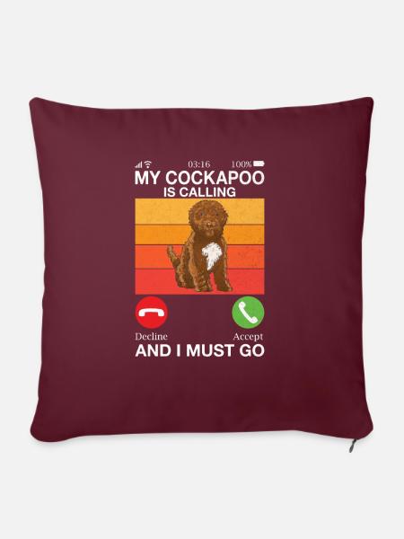 Cockapoo Gifts - Sofakissenbezug 45 x 45 cm - Burgunderrot