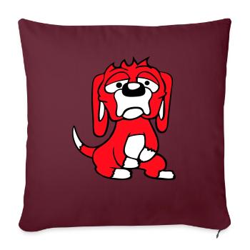 Dog looks unhappy sad shy fear - Sofa pillowcase 17,3'' x 17,3'' (45 x 45 cm) - burgundy - Front