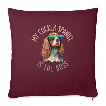 Cocker Spaniel Gifts - Sofakissenbezug 45 x 45 cm - Burgunderrot - Vorne