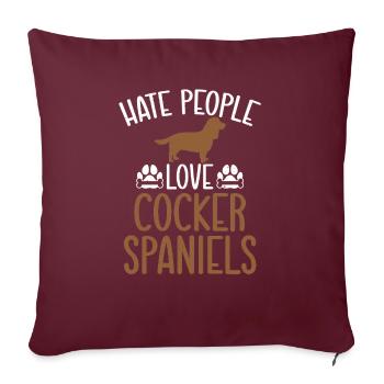 Cocker Spaniel Gifts - Sofakissenbezug 45 x 45 cm - Burgunderrot - Vorne