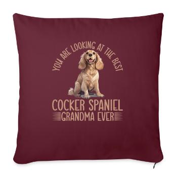 Cadeaux Cocker Spaniel - Housse de coussin décorative 45 x 45 cm - bordeaux - Devant