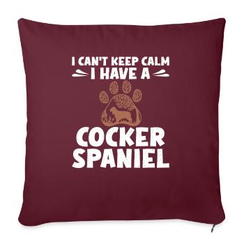 Cocker Spaniel Gifts - Sofa pillowcase 17,3'' x 17,3'' (45 x 45 cm) - burgundy - Front