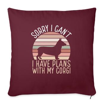 Cadeaux de corgi pour les amateurs de corgi - Housse de coussin décorative 45 x 45 cm - bordeaux - Devant