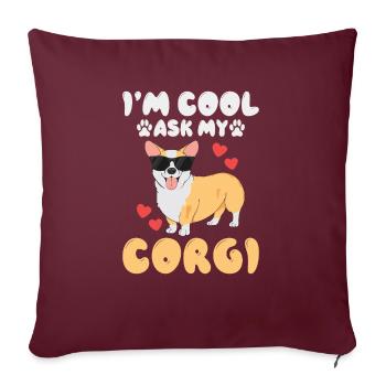 Corgi Gifts for Corgi Lovers - Sofa pillowcase 17,3'' x 17,3'' (45 x 45 cm) - burgundy - Front