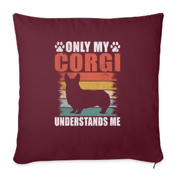 Corgi Gifts for Corgi Lovers - Sofa pillowcase 17,3'' x 17,3'' (45 x 45 cm) - burgundy - Front