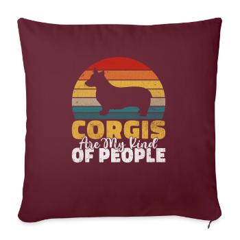 Cadeaux de corgi pour les amateurs de corgi - Housse de coussin décorative 45 x 45 cm - bordeaux - Devant